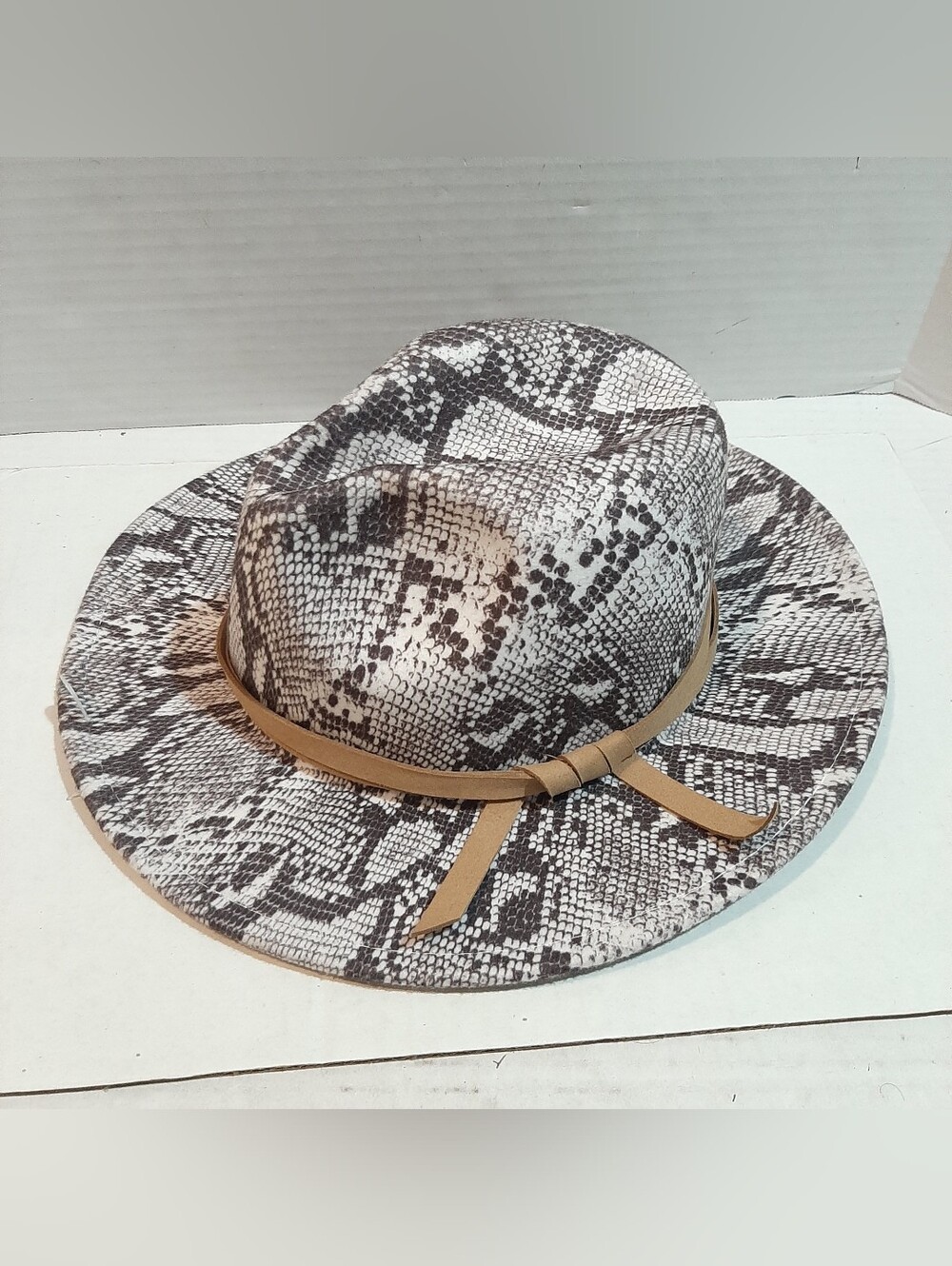 Faux Snakeskin Print Fedora Hat By Altar'd State